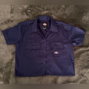 Dickies Dark Blue Button-Up Shirt Size XS